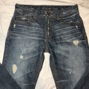34 short - Mens Affliction Distressed Jeans Cooper Relaxed Bootcut